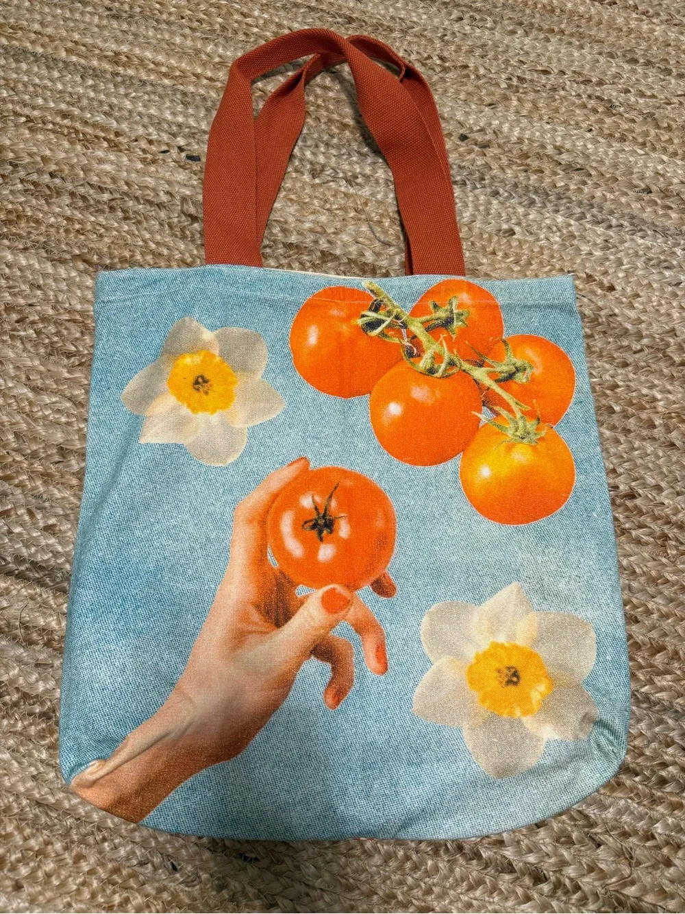 NWOT Tomatoes Are The Best Orange Stripe Tote